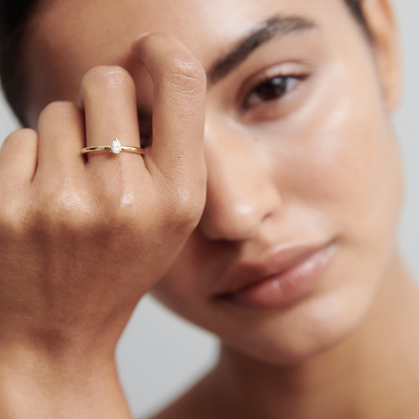 Elegant 0.15 CT Pear Lab Grown Diamond Solitaire Ring 4