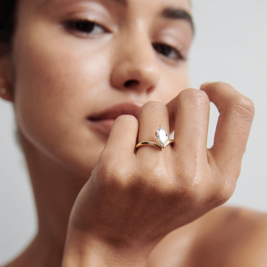 1.20 CT Marquise Lab Grown Diamond Gold Solitaire Ring 1
