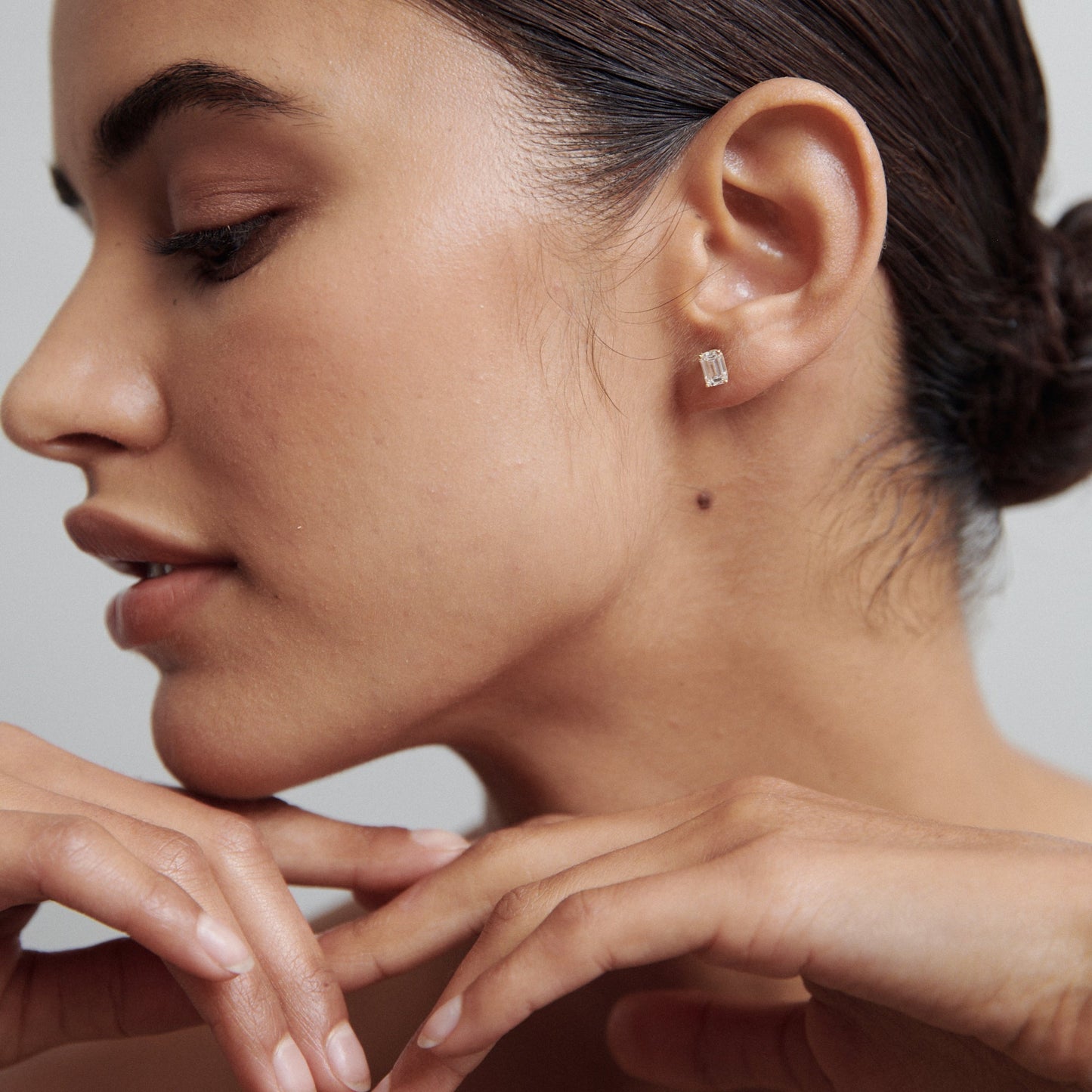 0.30 Carat Emerald-Cut Lab Grown Diamond Stud Earrings 4