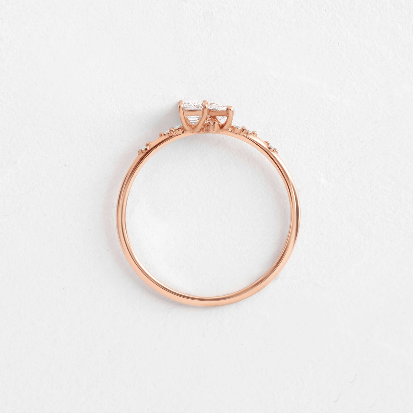 Toi Et Moi-Emerald & Marquise Lab Grown Diamond Engagement Ring
