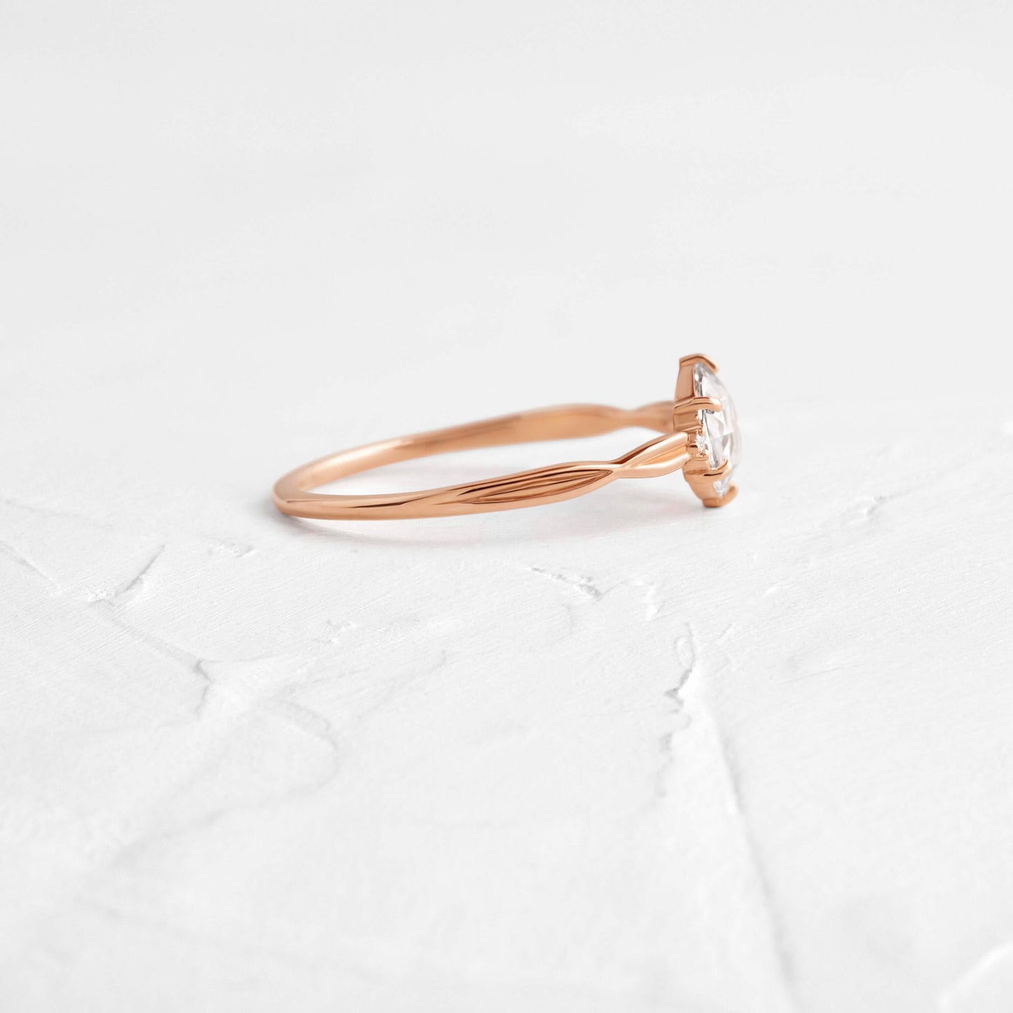 Criss Cross-Rose Cut Lab Grown Diamond Engagement Ring