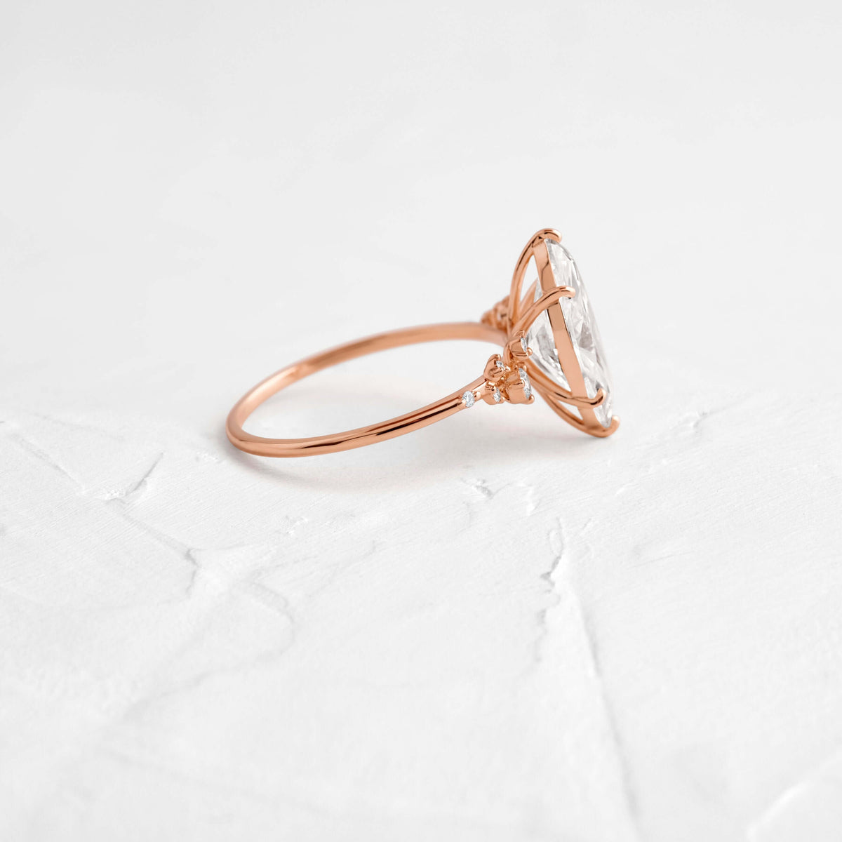 Cluster-Marquise Lab Grown Diamond Engagement Ring