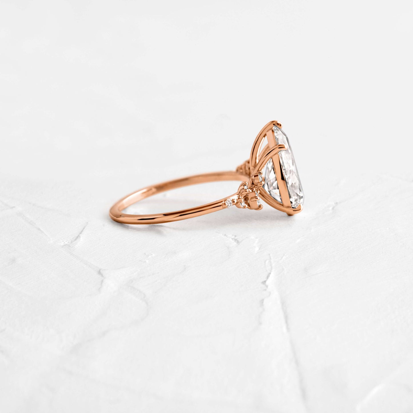 Cluster-Pear Lab Grown Diamond Engagement Ring