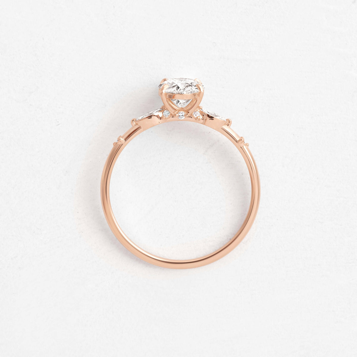 Cluster-Oval Lab Grown Diamond Engagement Ring