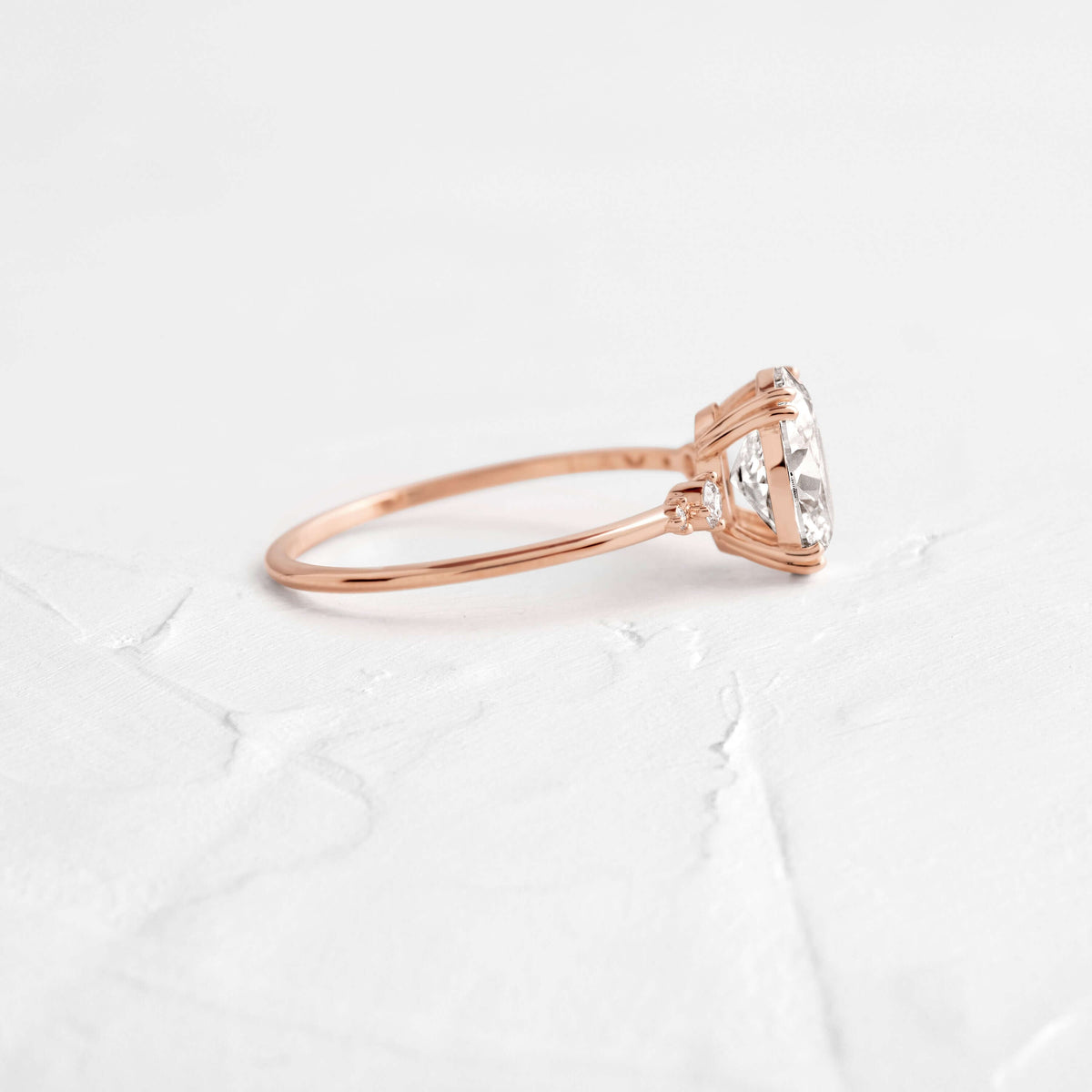 Cluster-Oval Lab Grown Diamond Engagement Ring