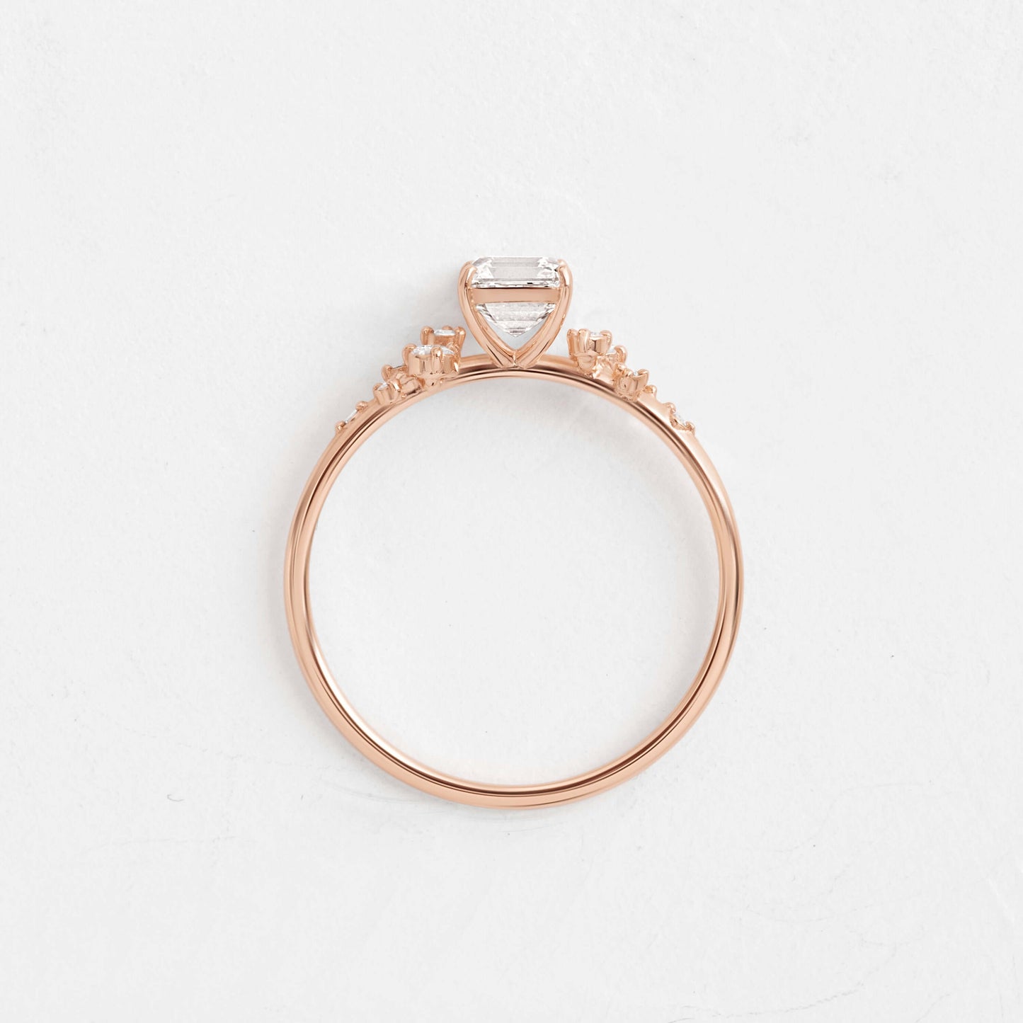Cluster-Asscher Lab Grown Diamond Engagement Ring