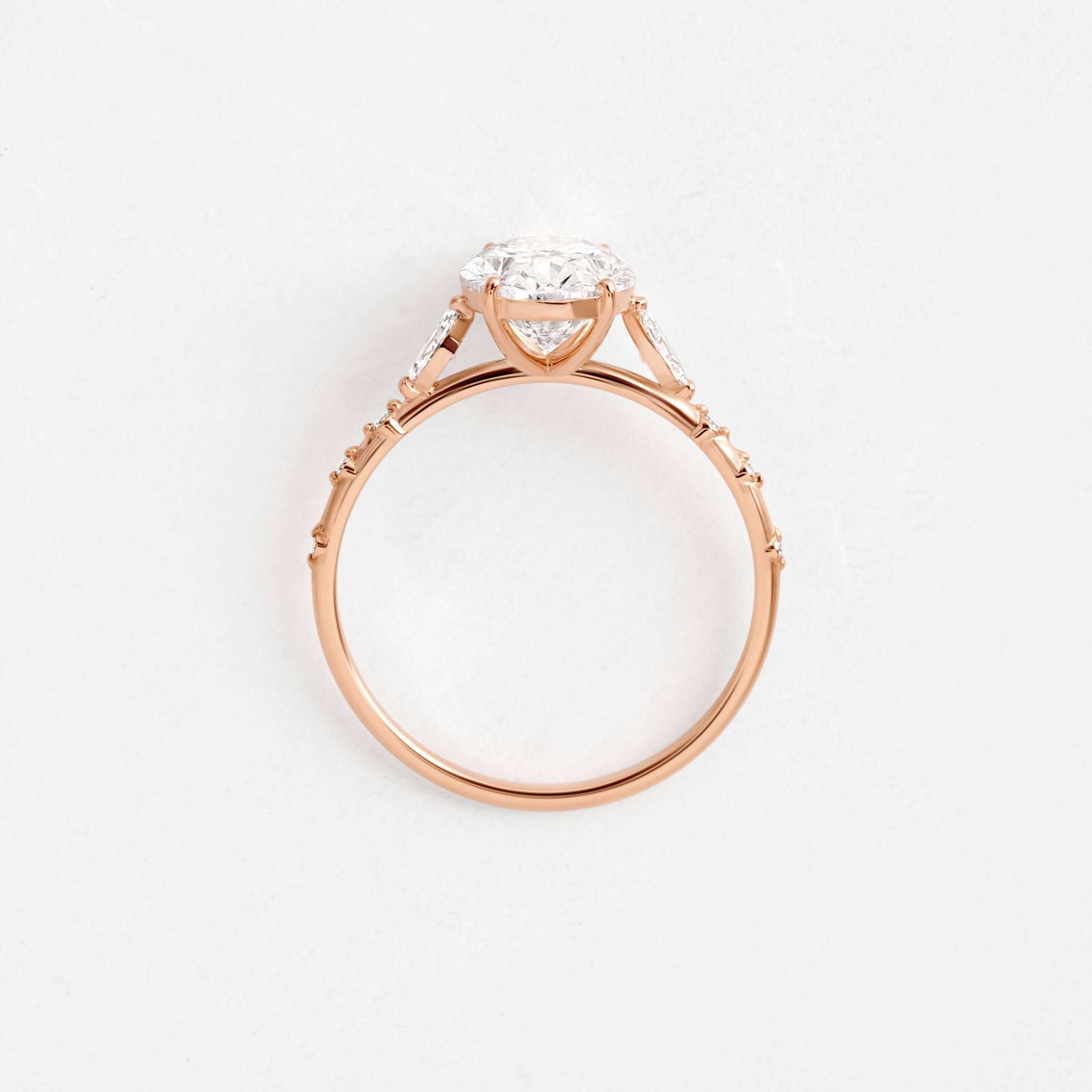 Three Stone & Dainty Pave-Oval Lab Grown Diamond Engagement Ring