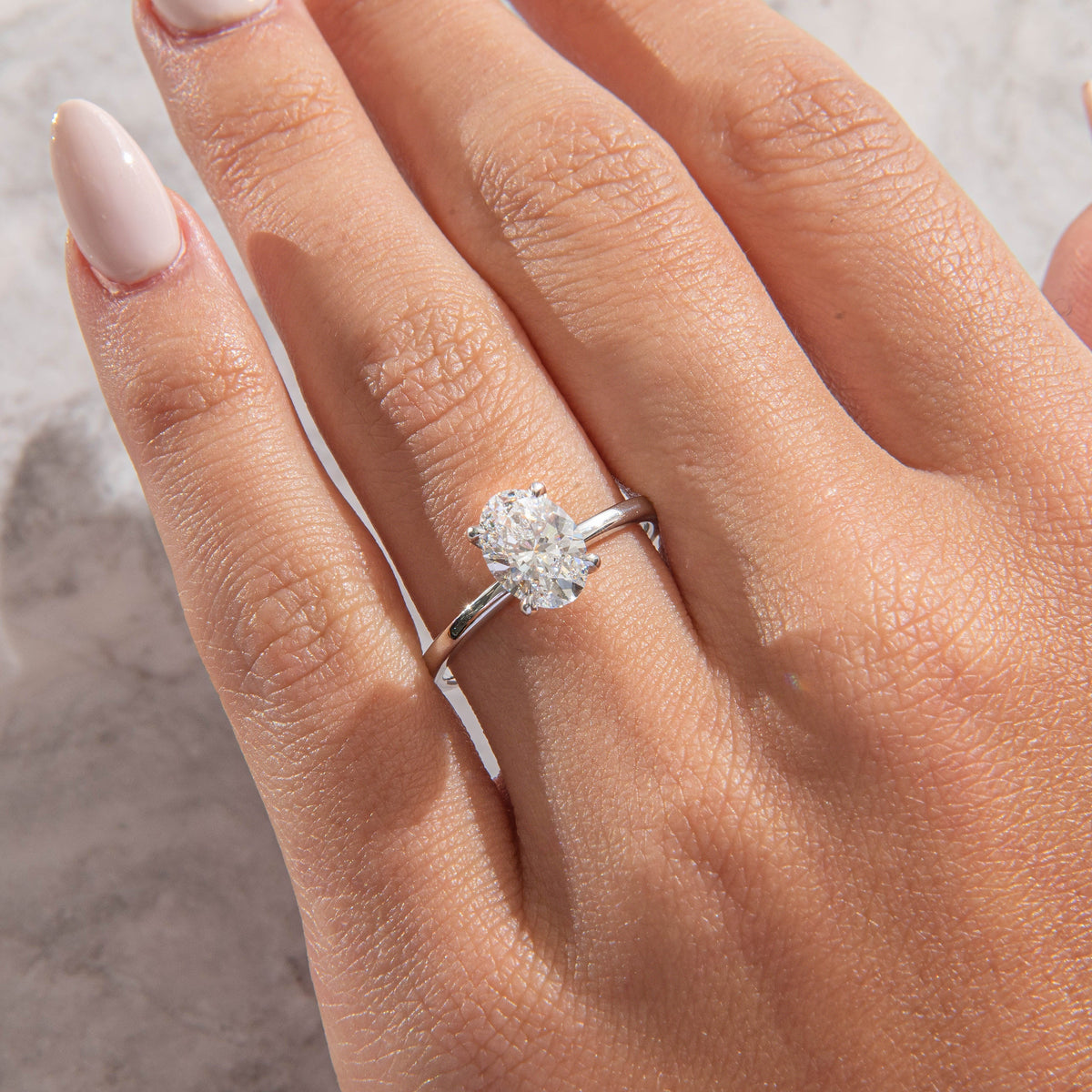 Solitaire-Oval Lab Grown Diamond Engagement Ring