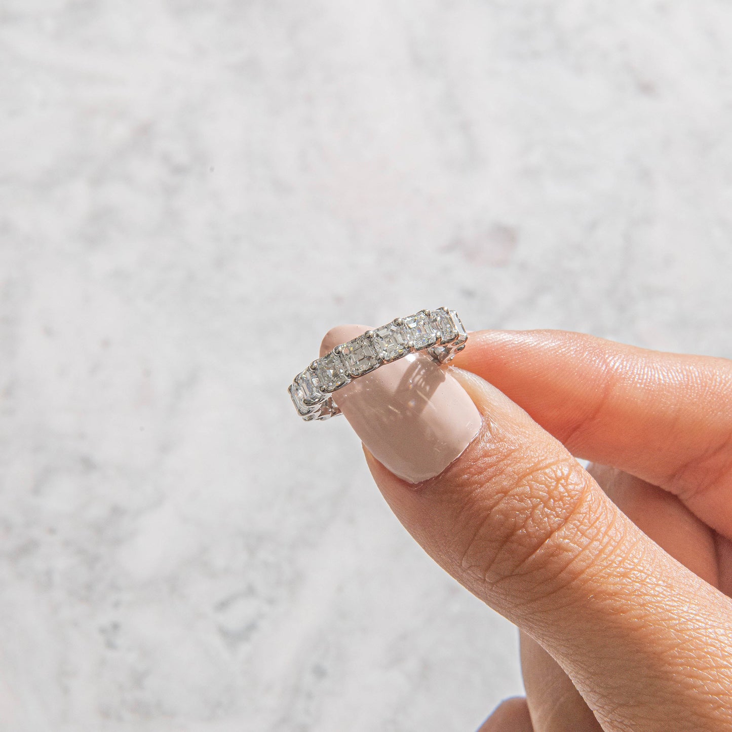 Eternity-3.3 CT Asscher Lab Grown Diamond Wedding Band