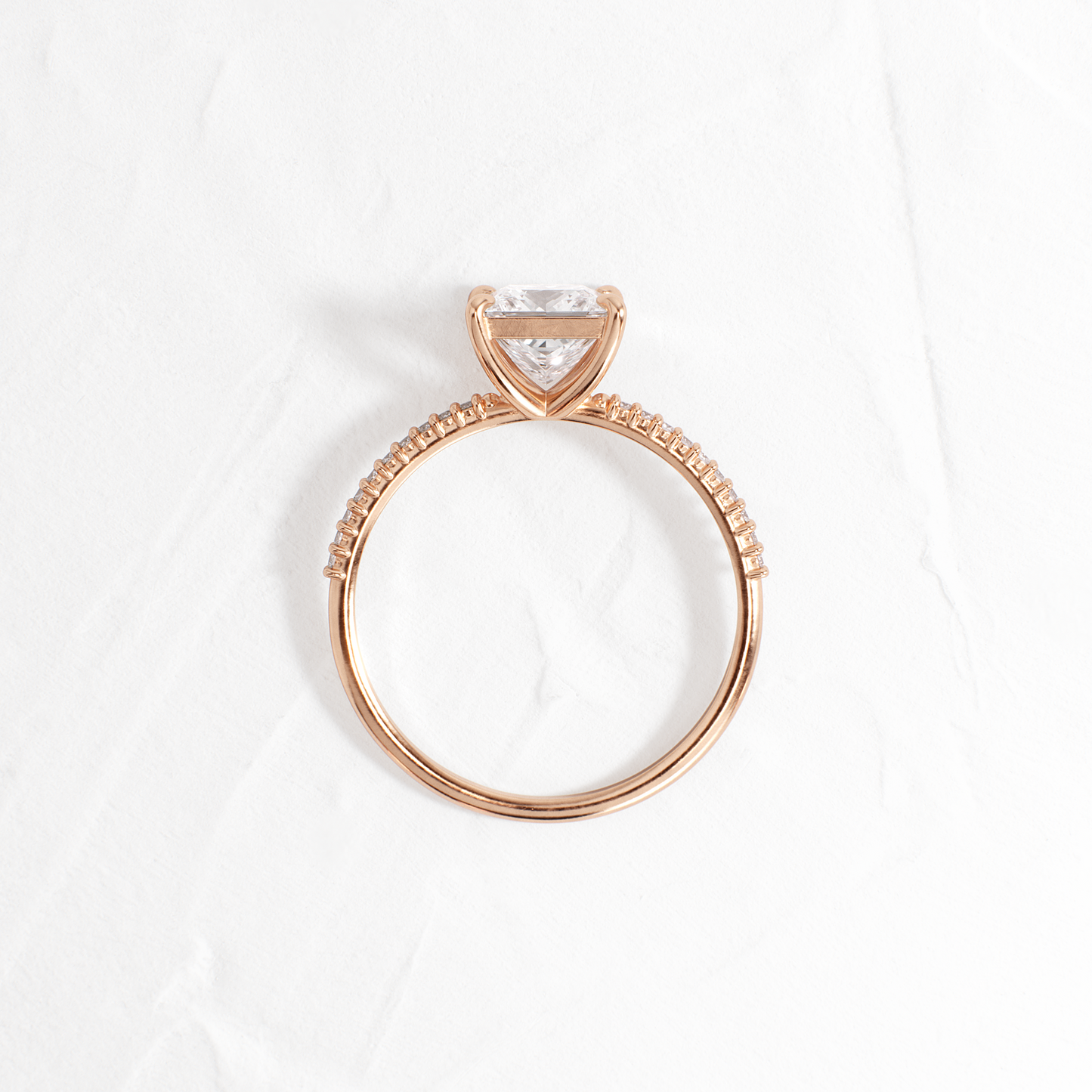 Pave-Princess Lab Grown Diamond Engagement Ring