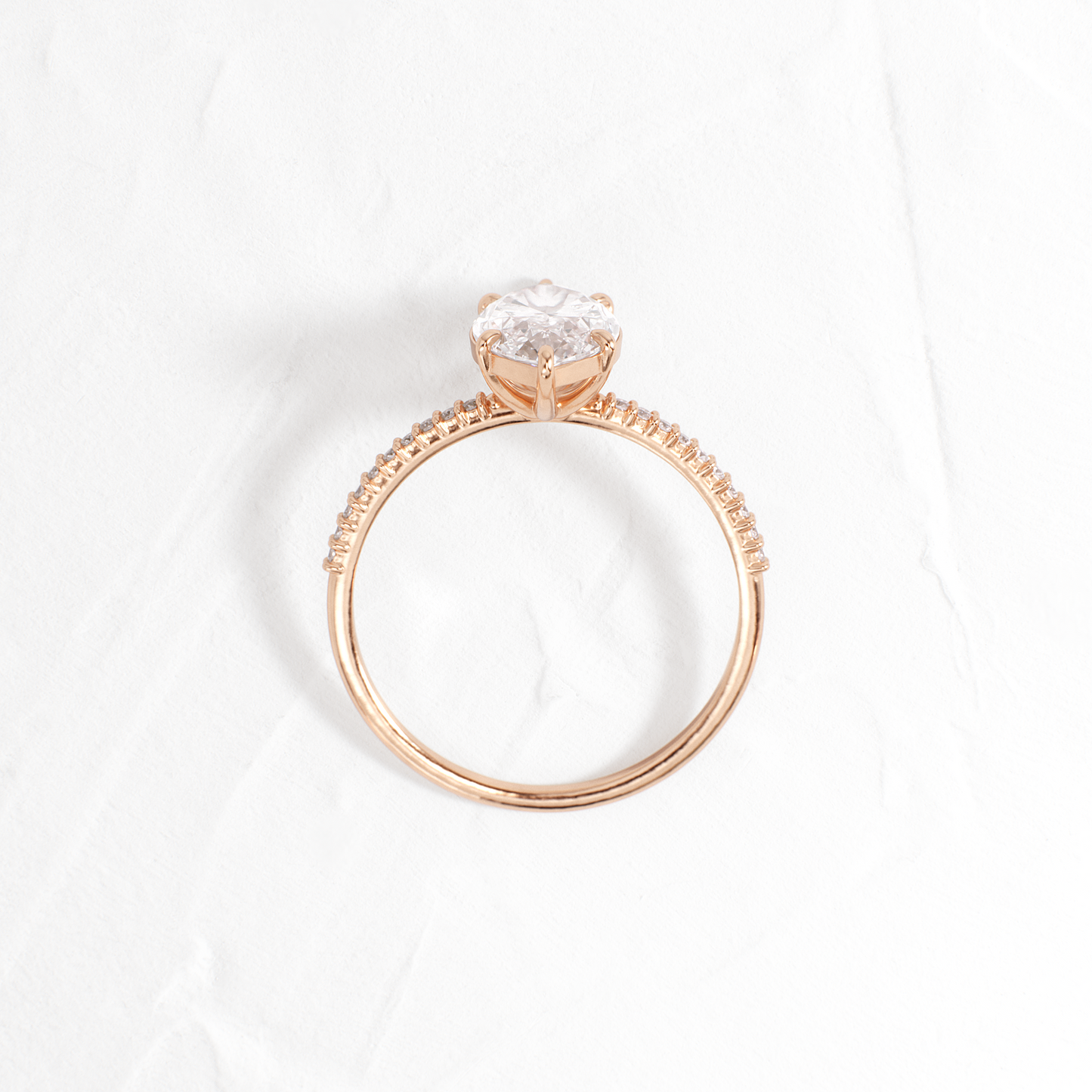 Pave-Marquise Lab Grown Diamond Engagement Ring