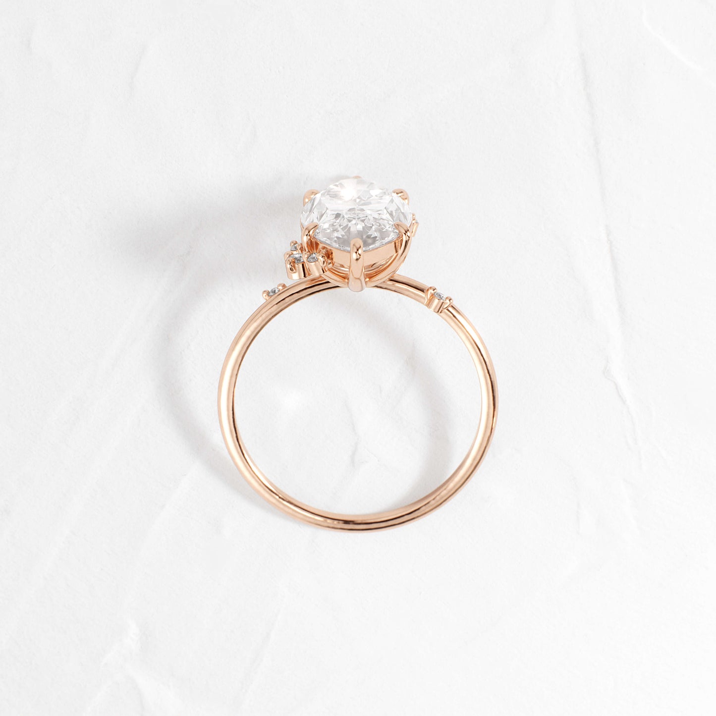 Cluster-Marquise Lab Grown Diamond Engagement Ring