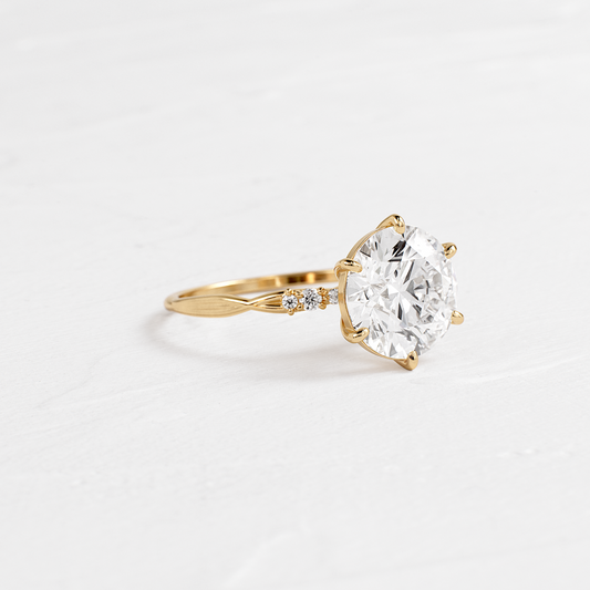 Criss Cross-Round Lab Grown Diamond Engagement Ring