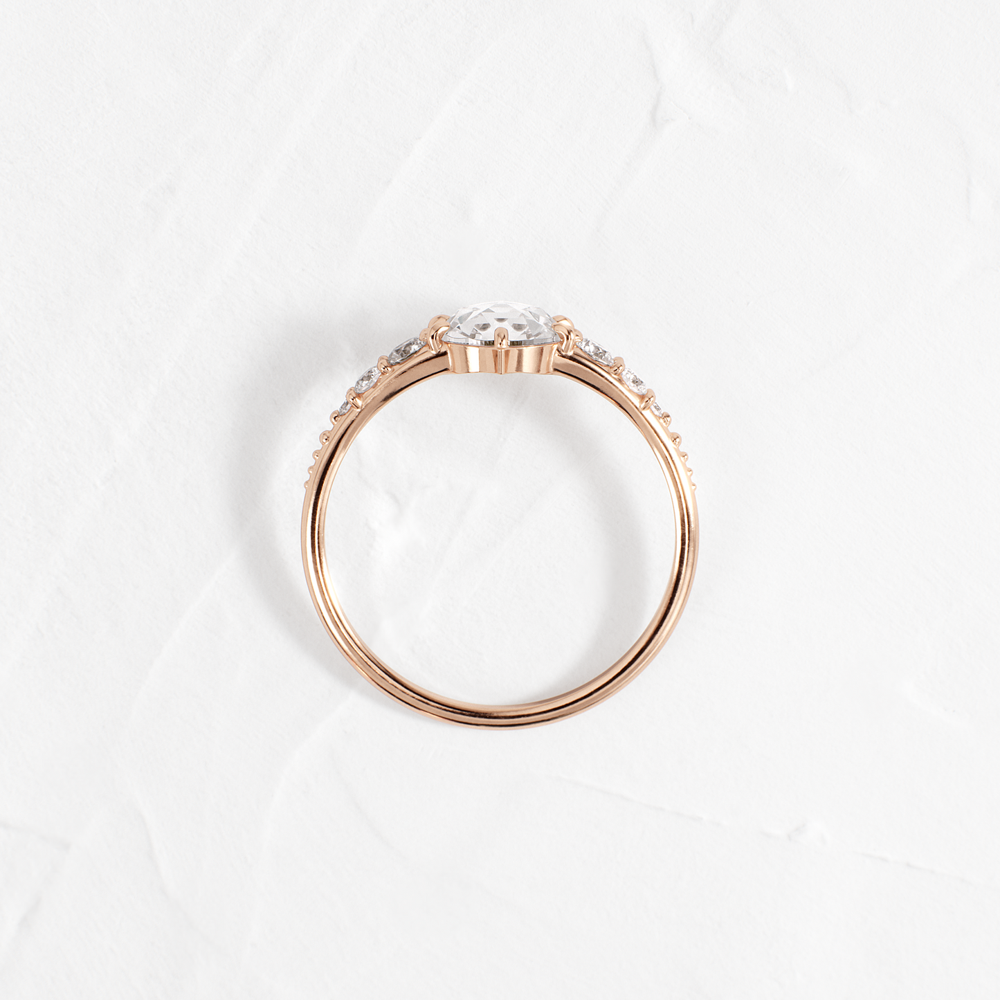 Cluster-Rose Cut Lab Grown Diamond Engagement Ring