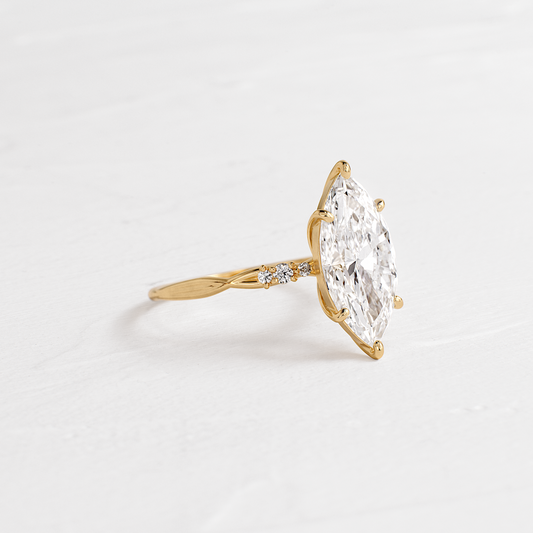 Criss Cross-Marquise Lab Grown Diamond Engagement Ring