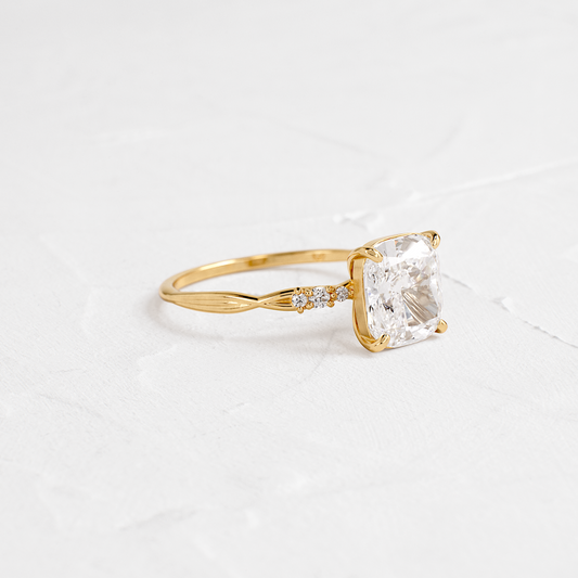 Criss Cross-Cushion Lab Grown Diamond Engagement Ring