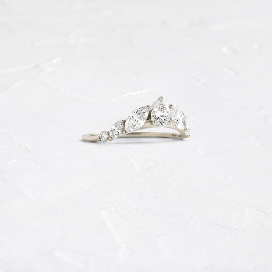 Graduated Curved- 0.72 CT Marquise, Round & Pear Lab Grown Diamond Wedding Band