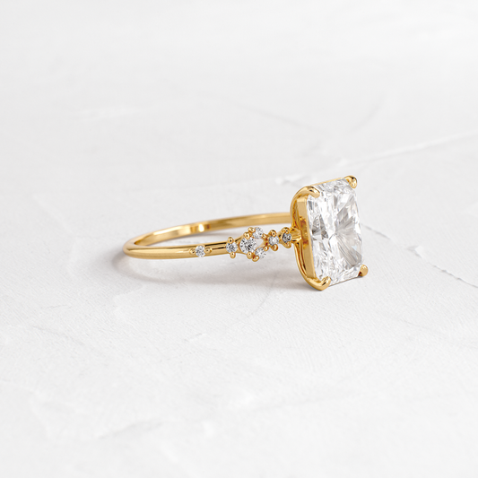 Cluster Style-Radiant Lab Grown Diamond Engagement Ring