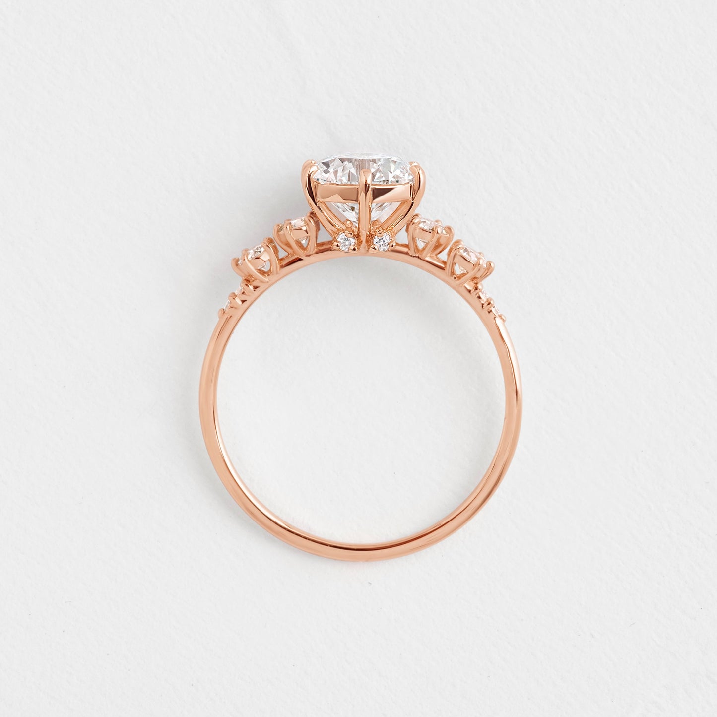 Cluster-Round Lab Grown Diamond Engagement Ring