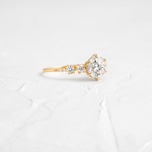 Cluster-Round Lab Grown Diamond Engagement Ring