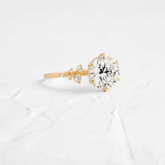 Cluster-Round Lab Grown Diamond Engagement Ring