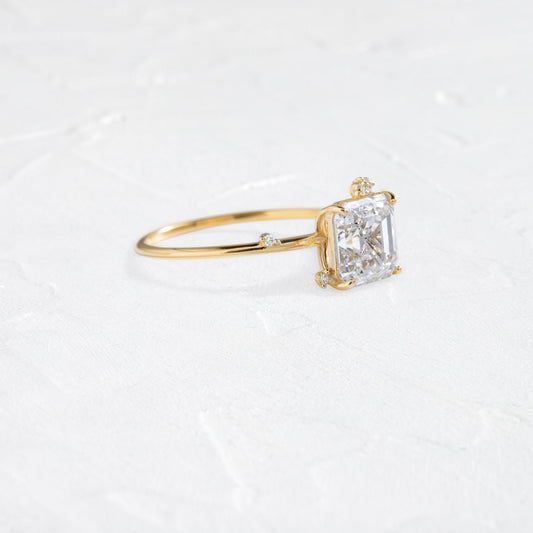 Cluster-Asscher Lab Grown Diamond Engagement Ring
