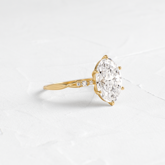 Criss Cross-Oval Lab Grown Diamond Engagement Ring