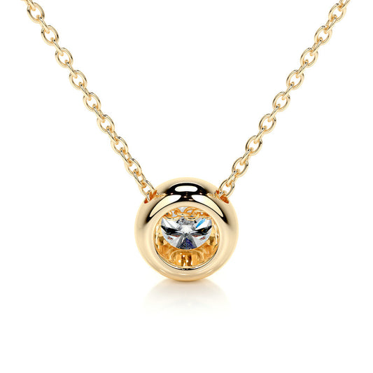1.0 CT Round Lab Grown Diamond Bezel Pendant Necklace 2