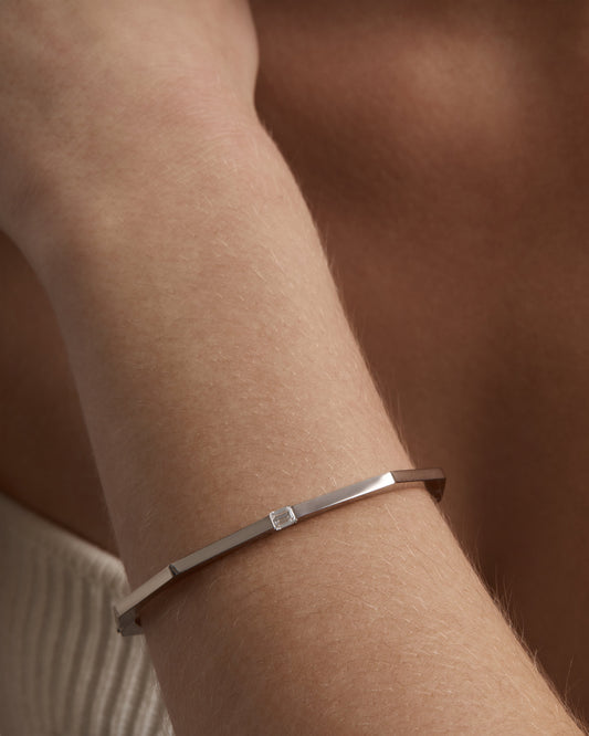 0.05 TCW Emerald Lab Grown Diamond Cut Bangle Bracelet 2