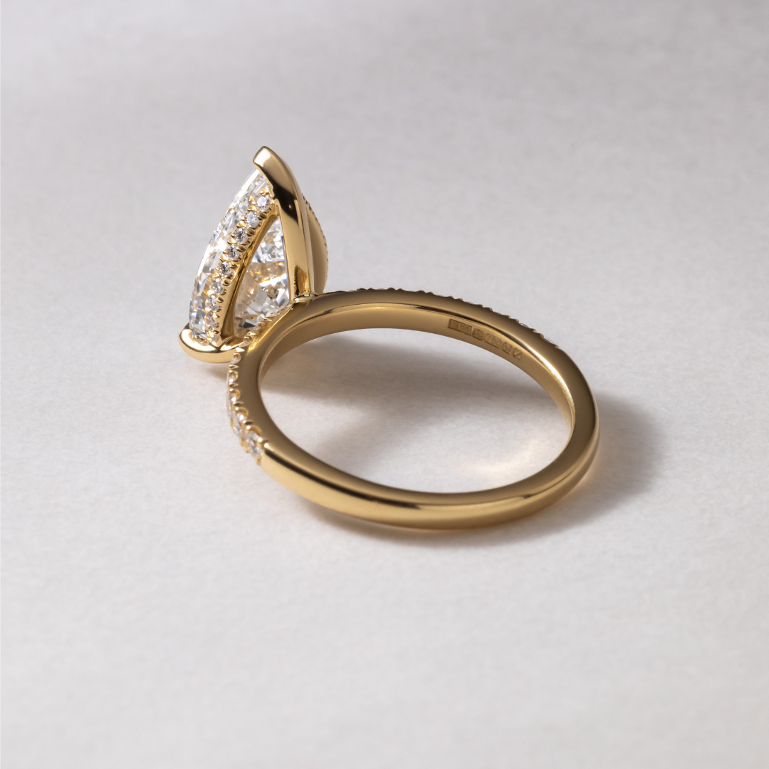 Hidden Halo & Pave-Pear Lab Grown Diamond Engagement Ring