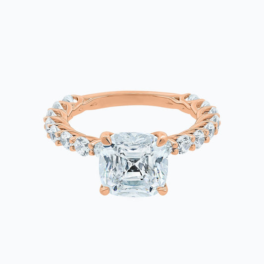 3 CT Asscher Cut Lab-Grown Diamond Pave Engagement Ring With Hidden Halo 2