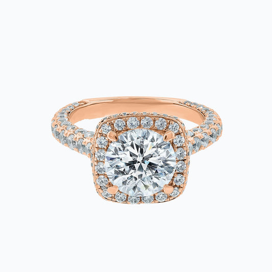2.0 CT Round Lab-Grown Diamond Halo & Pave Engagement Ring 2