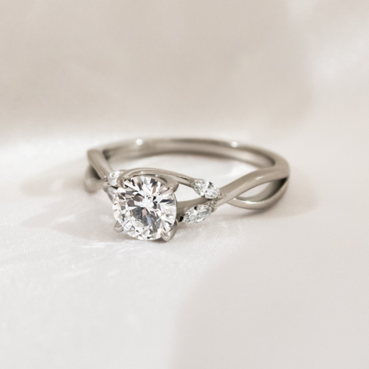 Cluster-Round Lab Grown Diamond Engagement Ring