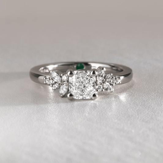 Cluster-Cushion Lab Grown Diamond Engagement Ring