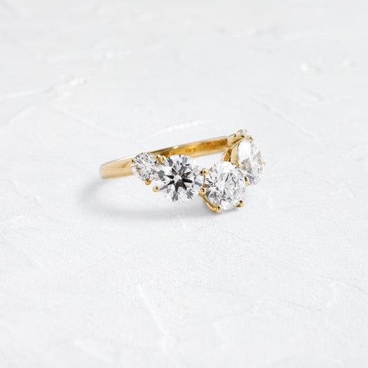 Five Stone- 2.84 CT Round Lab Grown Diamond Wedding Band