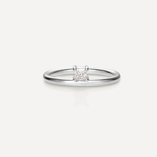 Stunning 0.20 CT Princess Moissanite Engagement Ring with Solitaire Design 2