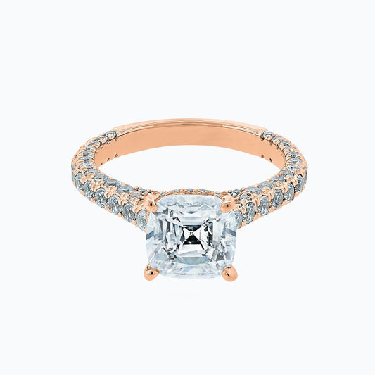 2.0 CT Asscher Lab-Grown Diamond Hidden Halo & Pave Engagement Ring 2