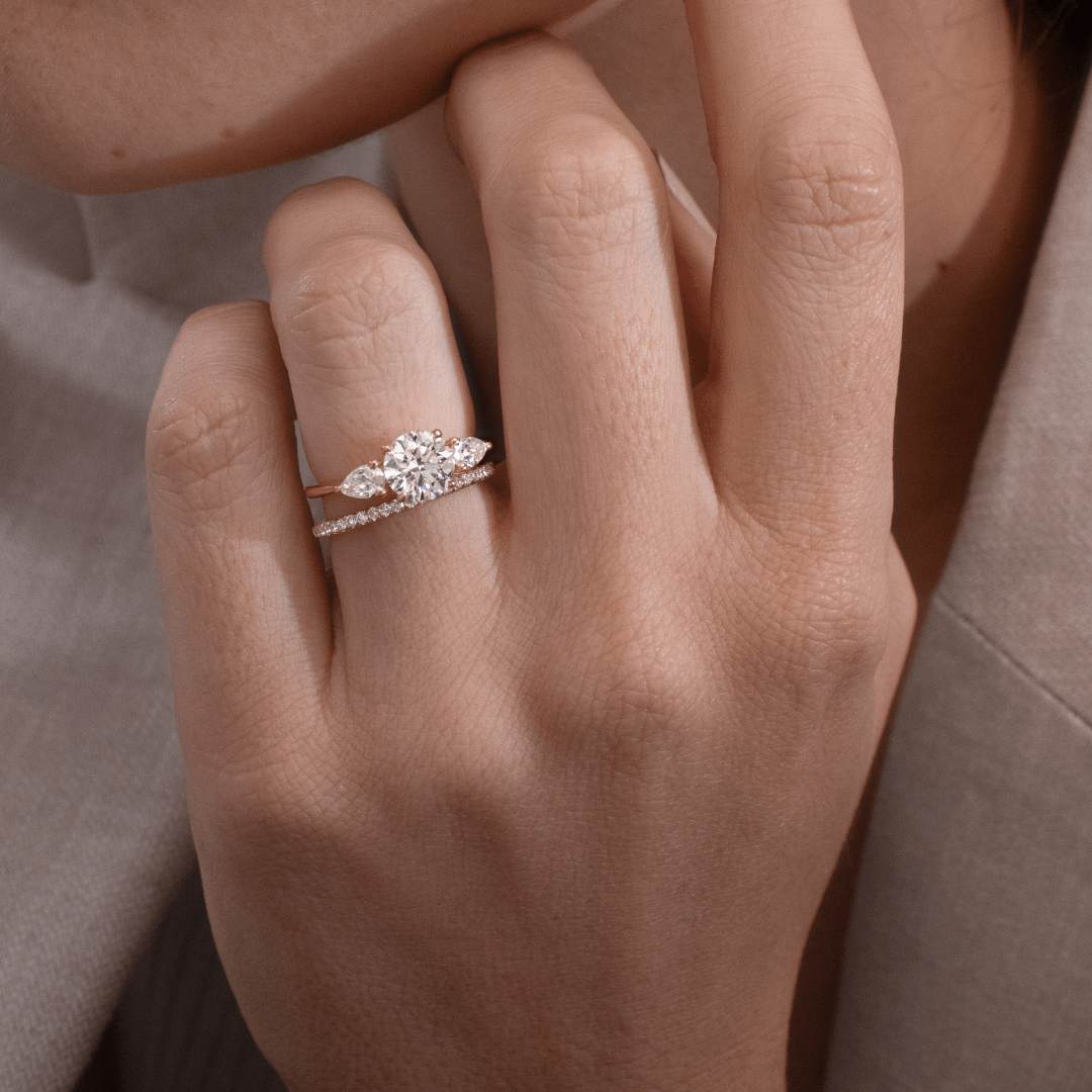 Three Stone-Round Lab Grown Diamond Engagement Ring