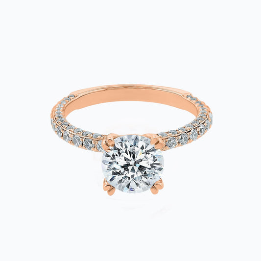 1.5 CT Round Lab-Grown Diamond Pave Engagement Ring In Gold Elegance 2