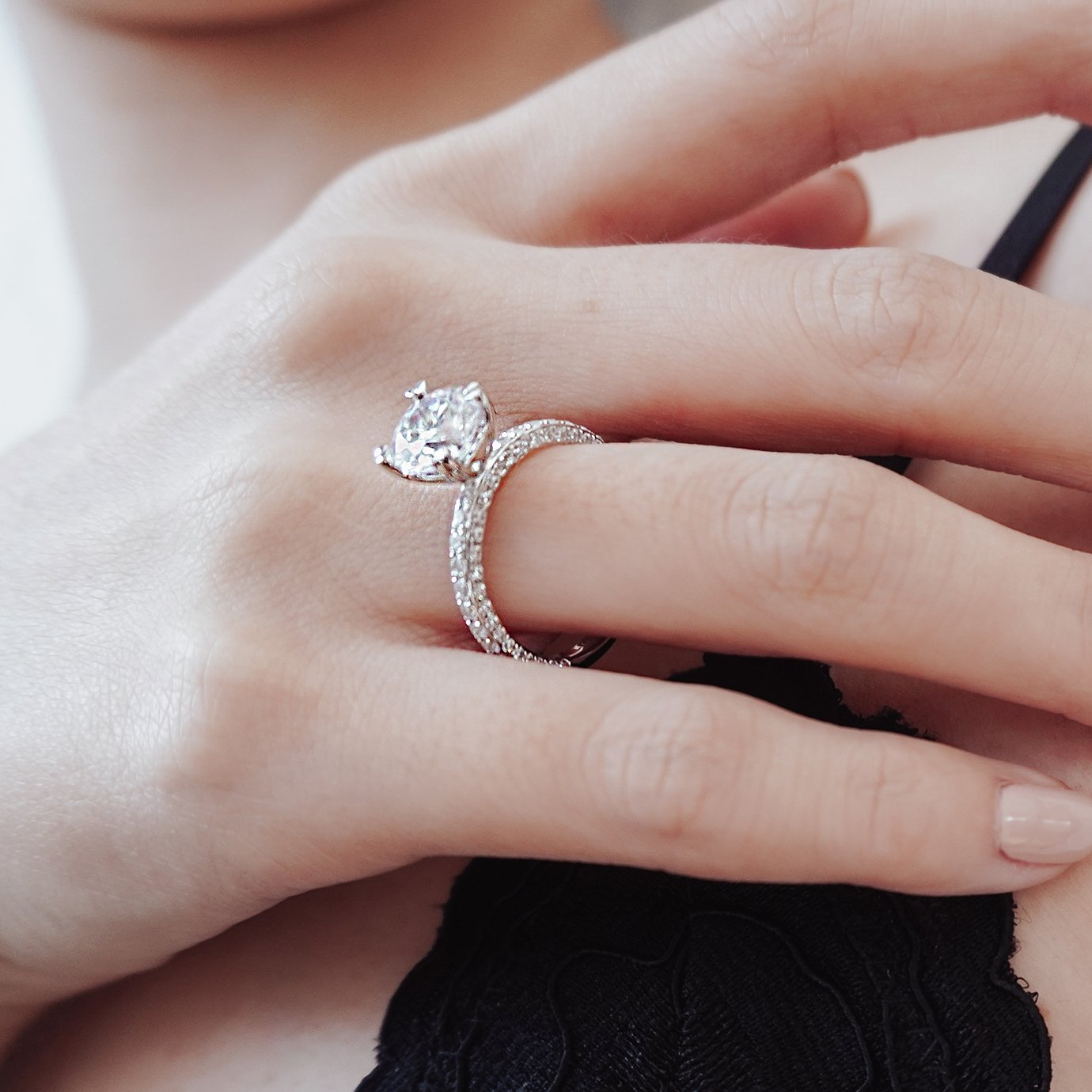 1.5 CT Round Lab-Grown Diamond Pave Engagement Ring In Gold Elegance 8