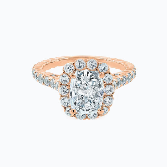 2.0 CT Cushion Lab-Grown Diamond Halo & Pave Engagement Ring in Radiant Gold 2