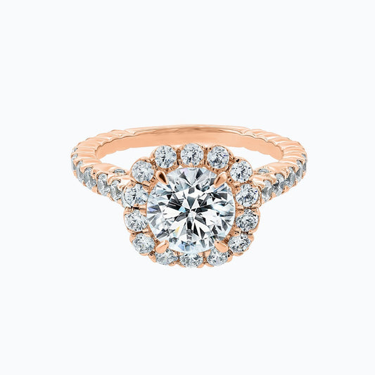 2.0 CT Round Lab-Grown Diamond Halo & Pave Engagement Ring 2
