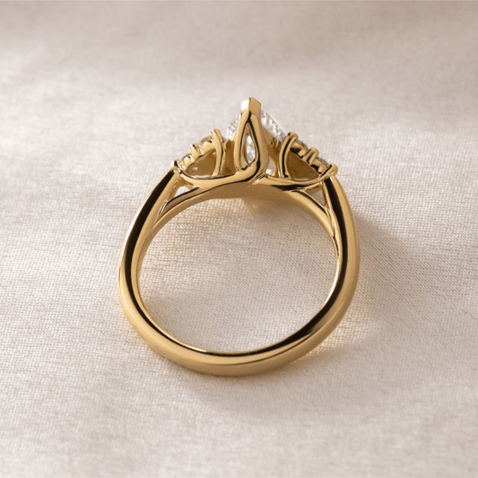 Cluster-Pear Lab Grown Diamond Engagement Ring