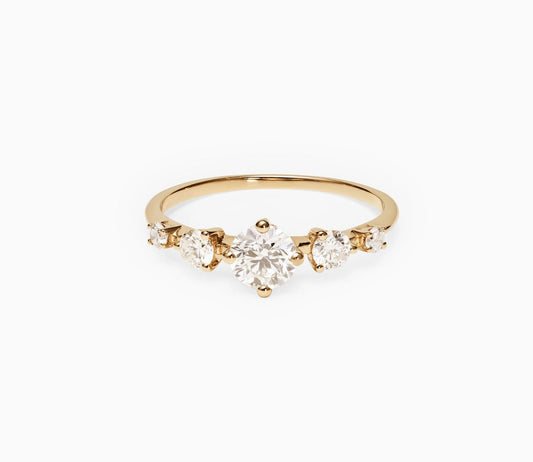 0.80 TCW Round Lab Grown Diamond Five Stone Wedding Band 1