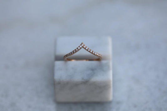 0.225 TCW Round Lab-Grown Diamond V-Curve Wedding Band 2