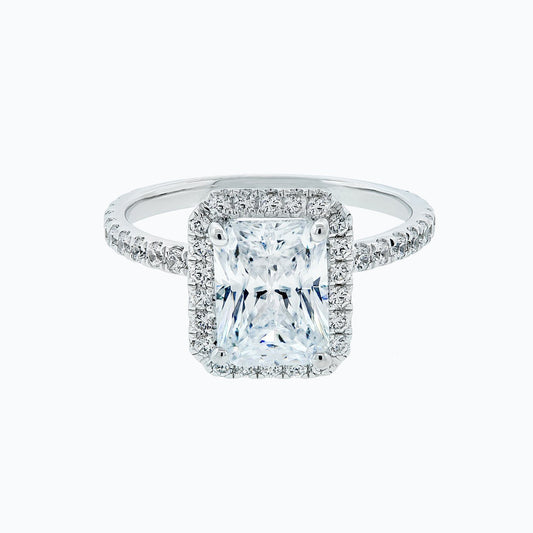 2.0 CT Radiant Halo CVD F/VS2 Diamond Engagement Ring 3