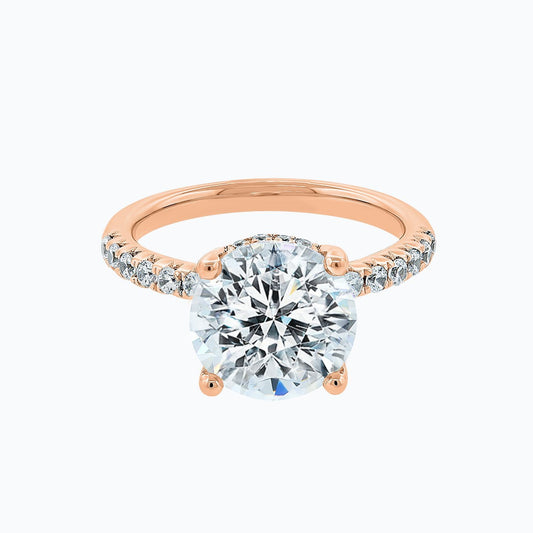 3.5 CT Round Lab-Grown Diamond Hidden Halo Pave Engagement Ring 2