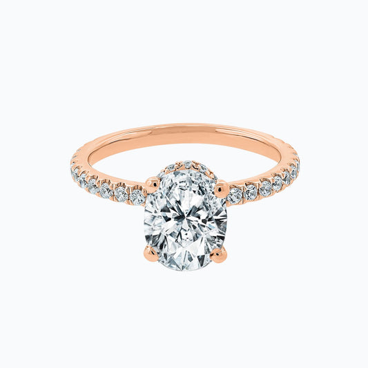 2.5 CT Oval Lab-Grown Diamond Hidden Halo Pave Ring 2