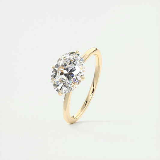 2 CT Oval Hidden Halo CVD F/VS1 Diamond Engagement Ring 10