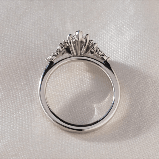Cluster-Marquise Lab Grown Diamond Engagement Ring